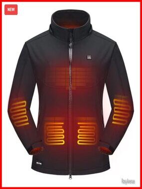 Women's Heated Jacket 12V Battery 5 Heating Zones Work Coat